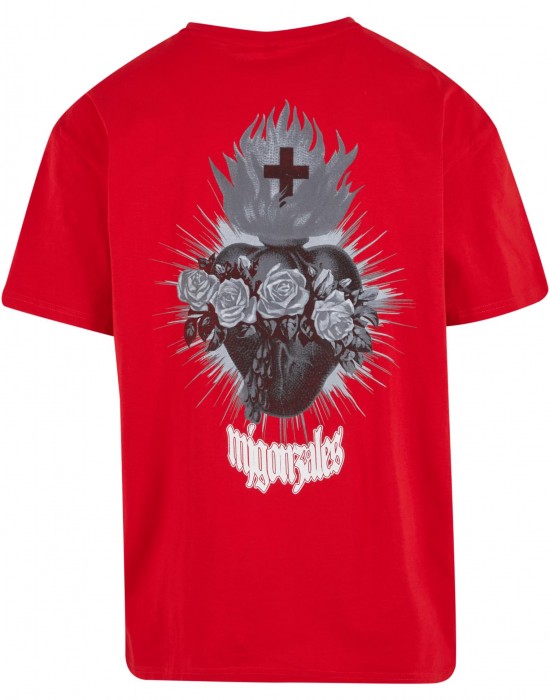 Овърсайз тениска MJG Heavy Oversized Tee - Pray for you cityred XXL