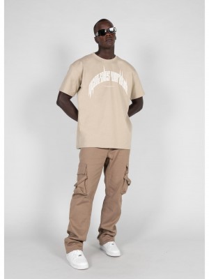 Овърсайз тениска HIGHER THAN HEAVEN V.3 Heavy Oversize Tee wet sand XXL