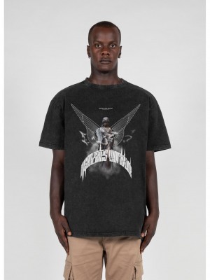 Овърсайз тениска HIGHER THAN HEAVEN V.1 Acid Washed Heavy Oversize Tee black XXL