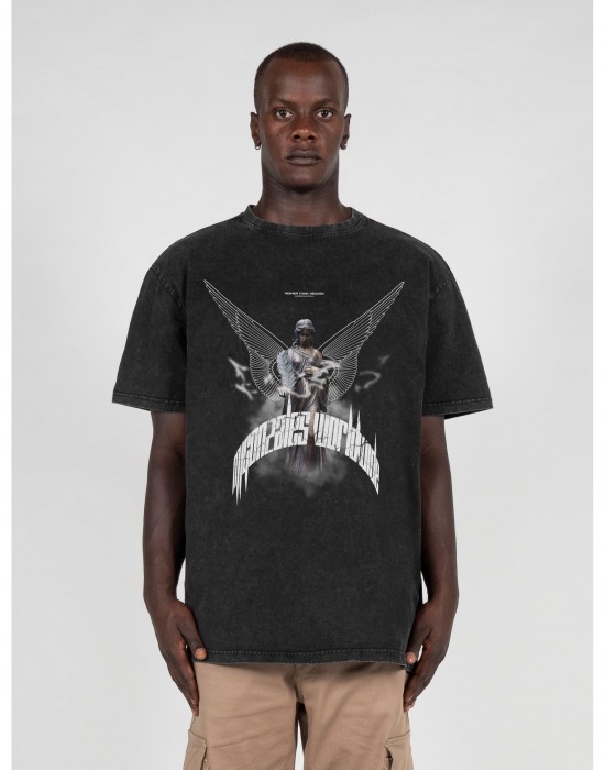 Овърсайз тениска HIGHER THAN HEAVEN V.1 Acid Washed Heavy Oversize Tee black XXL