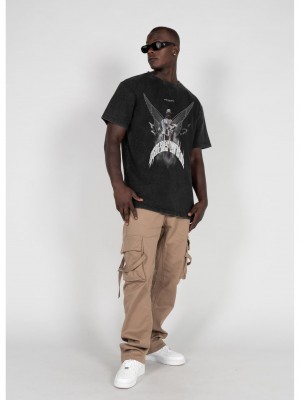 Овърсайз тениска HIGHER THAN HEAVEN V.1 Acid Washed Heavy Oversize Tee black XXL