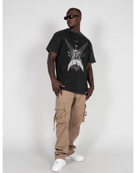Овърсайз тениска HIGHER THAN HEAVEN V.1 Acid Washed Heavy Oversize Tee black XXL