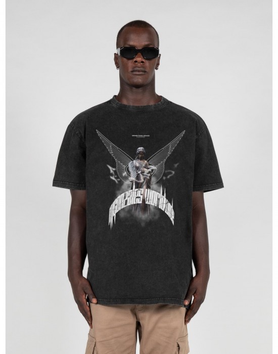 Овърсайз тениска HIGHER THAN HEAVEN V.1 Acid Washed Heavy Oversize Tee black XXL