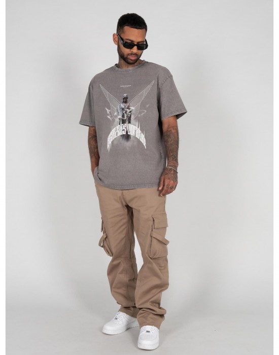 Овърсайз тениска HIGHER THAN HEAVEN V.1 Acid Washed Heavy Oversize Tee asphalt XXL