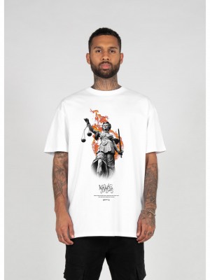Овърсайз тениска Justitia x Heavy Oversized Tee white XXL