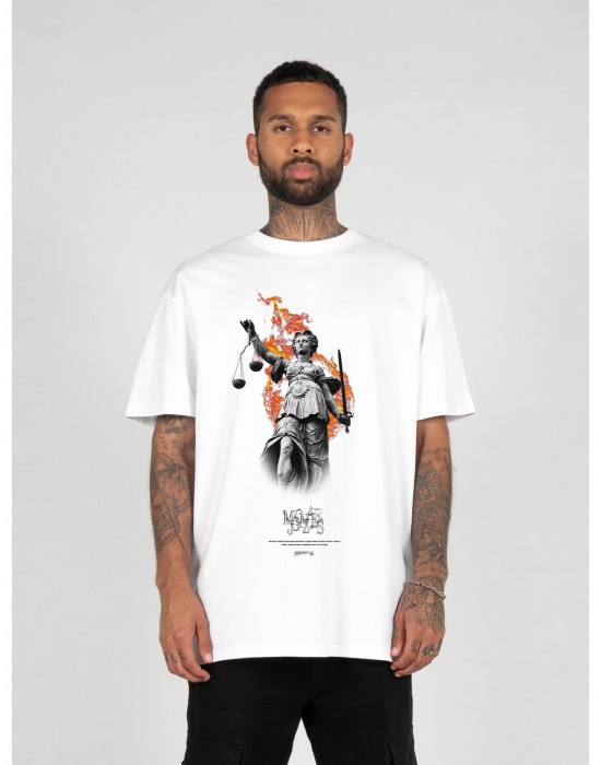 Овърсайз тениска Justitia x Heavy Oversized Tee white XXL