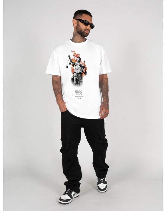 Овърсайз тениска Justitia x Heavy Oversized Tee white XXL
