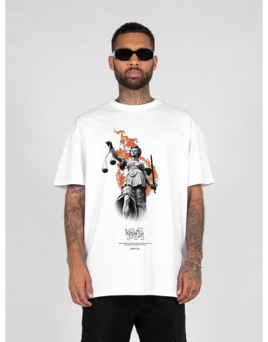 Овърсайз тениска Justitia x Heavy Oversized Tee white XXL