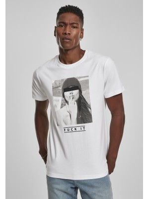 Бяла мъжка тениска Mister Tee F-CKIT