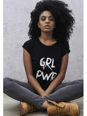 Черна дамска тениска Mister Tee GRL PWR