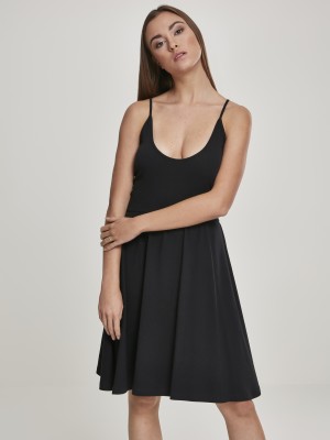 Черна рокля с тънки презрамки Urban Classics