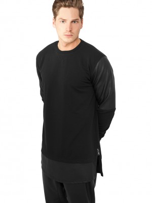 Дълга блуза с ципове Urban Classics в черен цвят