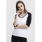 Дамска блуза Urban Classics wht/blk с 3/4 ръкави