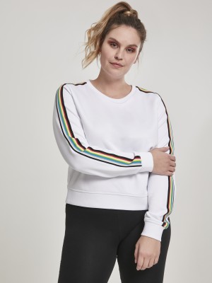 Дамска бяла блуза с цветни ивици Urban Classics Дамска бяла блуза с цветни ивици Urban Classics
