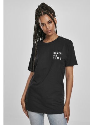 Дамска черна тениска Mister Tee Never On Time