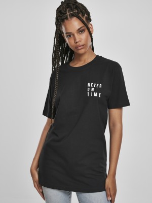 Дамска черна тениска Mister Tee Never On Time