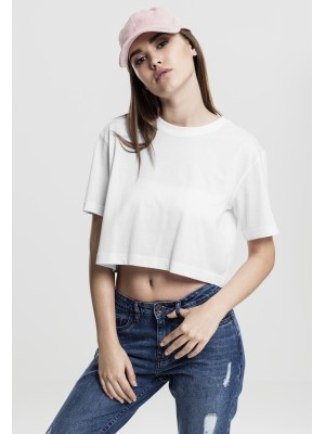 Дамска къса и широка тениска в бяло Oversized Urban Classics