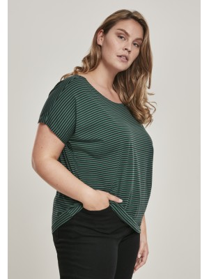 Дамска раирана тениска в зелен цвят Urban Classics