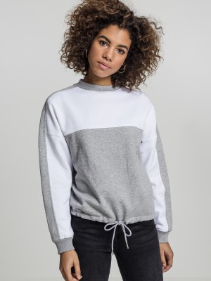 Дамска спортна блуза в сиво и бяло Urban Classics grey/white Дамска спортна блуза в сиво и бяло Urban Classics grey/white