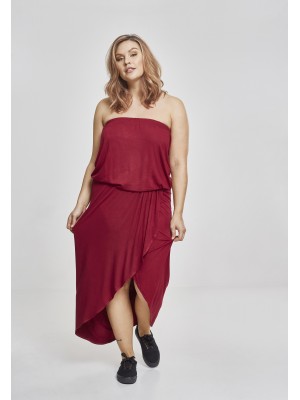 Дамска свободна рокля в тъмночервен цвят Urban Classics Bandeau