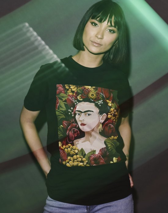 Дамска тениска Merchcode Frida Kahlo в черен цвят, MERCHCODE, Тениски - Complex.bg