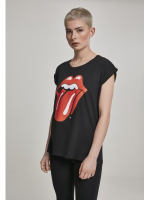 Дамска тениска Merchcode Rolling Stones Tongue в черен цвят Дамска тениска Merchcode Rolling Stones Tongue в черен цвят