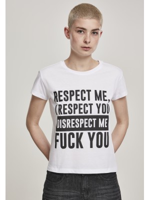 Дамска  тениска Mister Tee Respect Me в бял цвят
