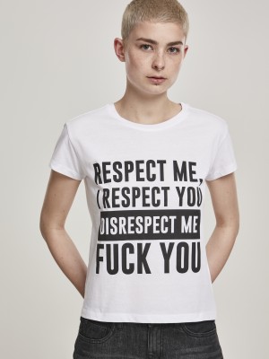 Дамска  тениска Mister Tee Respect Me в бял цвят