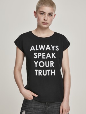 Дамска тениска Mister Tee Speak Truth в черен цвят