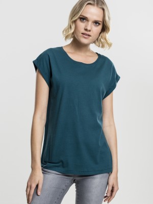 Дамска тениска с U-образно деколте Urban Classics teal