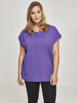 Дамска тениска с U-образно деколте Urban Classics ultraviolet