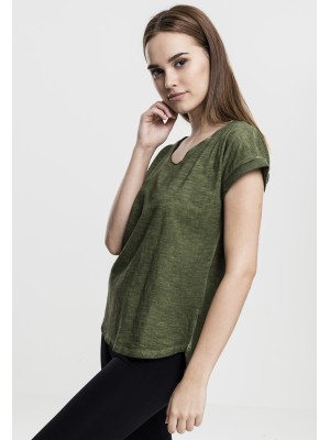Дамска тениска Urban Classics в тъмнозелен цвят