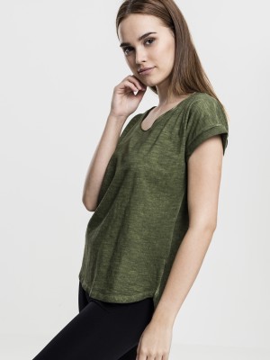 Дамска тениска Urban Classics в тъмнозелен цвят