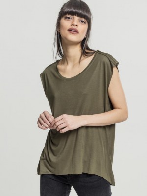 Дамска тениска в тъмнозелено Urban Classics