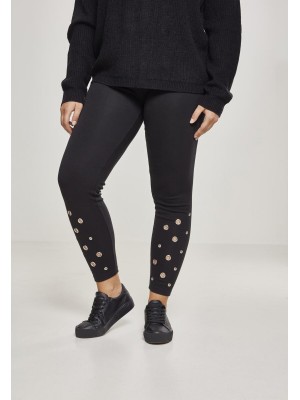 Дамски черен клин Urban Classics Eyelet