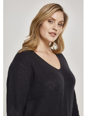 Дамски черен пуловер Urban Classics с връзки на гърба