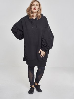 Дамски дълг суичър Urban Classics в черен цвят