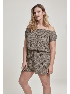 Дамски къс гащеризон с голи рамене Urban Classics blackflower