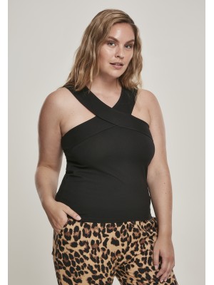 Дамски къс топ Urban Classics в черен цвят