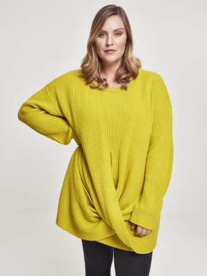 Дамски пуловер Urban Classics lemonmustard Дамски пуловер Urban Classics lemonmustard