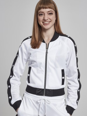 Дамско бяло горнище с тик-так копчета Urban Classics