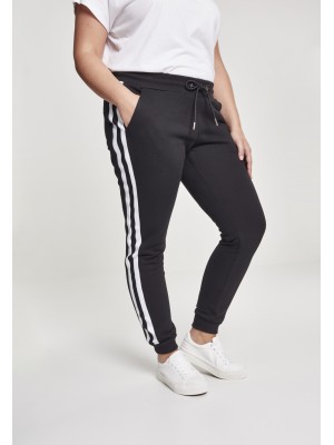 Дамско долнище Urban Classics black/white/black в черен цвят