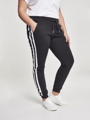 Дамско долнище Urban Classics black/white/black в черен цвят