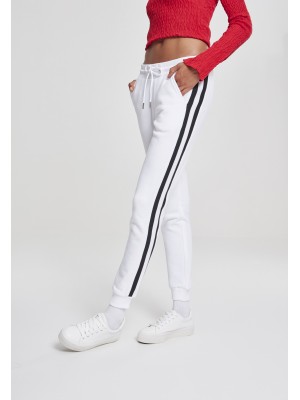 Дамско долнище Urban Classics white/black/white в бял цвят