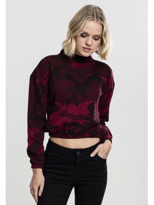 Дамско камуфлажно поло Urban Classics burgundy camo