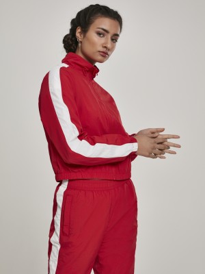 Дамско късо горнище Urban Classics red/wht в червен цвят Дамско късо горнище Urban Classics red/wht в червен цвят