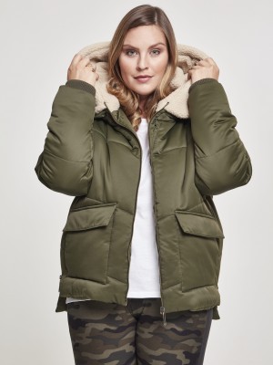 Дамско късо яке Urban Classics darkolivedarksand