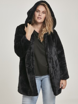 Дамско палто Urban Classics Teddy в черен цвят Дамско палто Urban Classics Teddy в черен цвят
