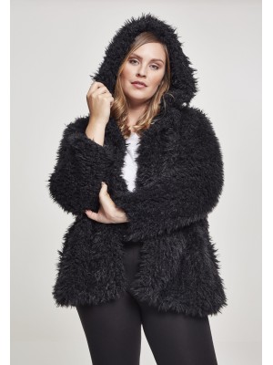 Дамско палто Urban Classics Teddy в черен цвят