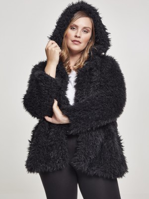 Дамско палто Urban Classics Teddy в черен цвят Дамско палто Urban Classics Teddy в черен цвят